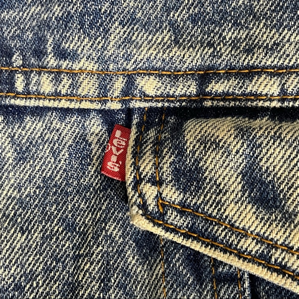 Vintage Levis Trucker Sherpa Acid Wash Jacket Lg - Picture 4 of 7